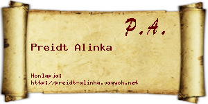 Preidt Alinka névjegykártya